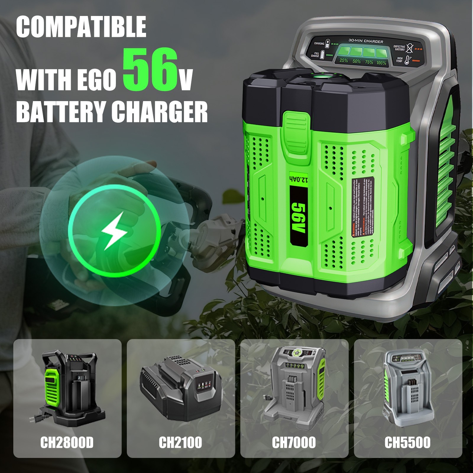 56V 12.0Ah For Genuine EGO BA6720T Power + 56V 12Ah Lithium Battery Replace