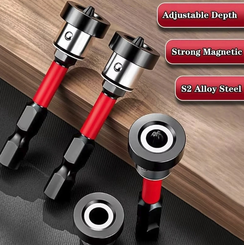 3pcs Magnetic Drywall Screwdriver Bits Alloy Steel Positioning Tools – NEW