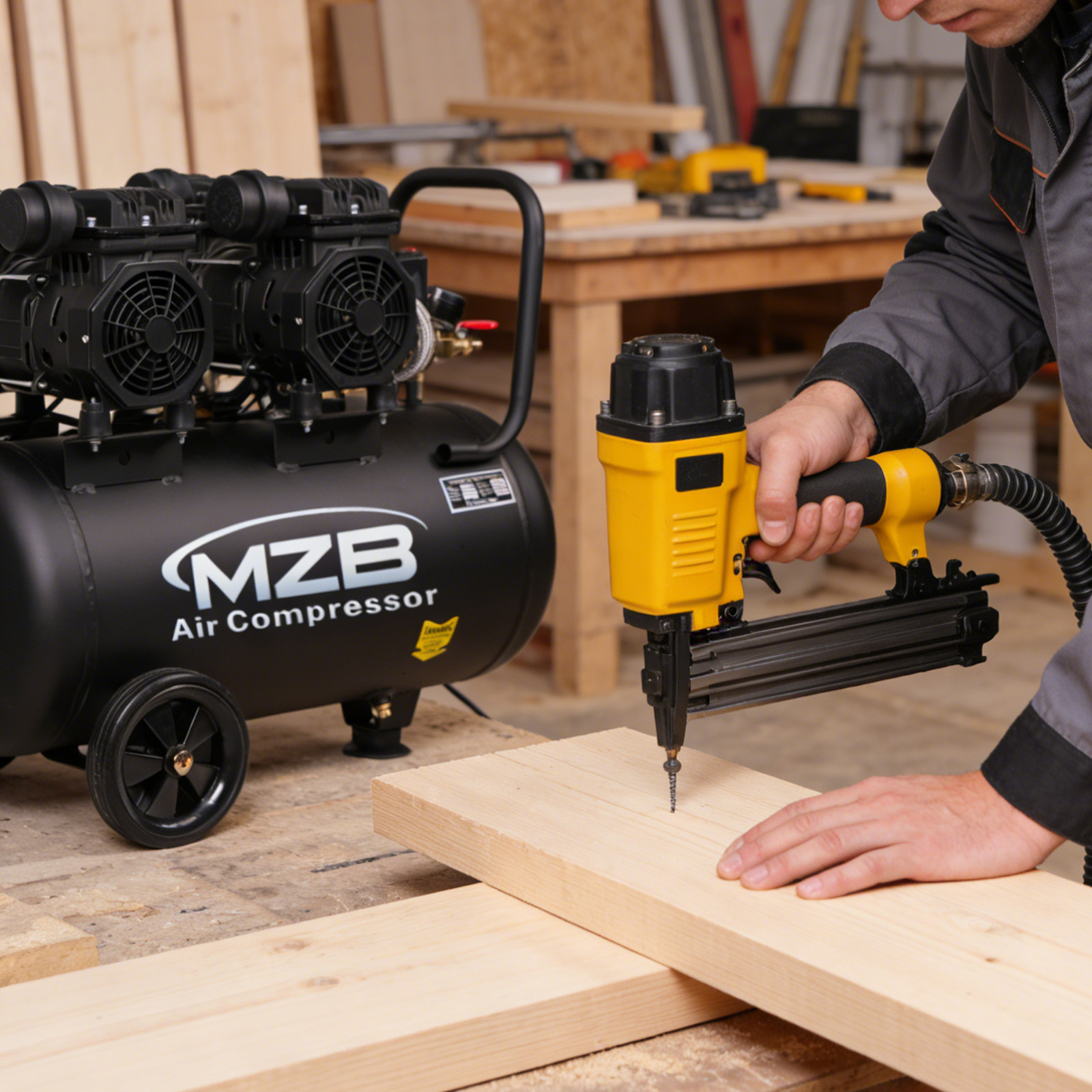 13.2 Gallon Ultra Quiet Air Compressor 2.2KW,3PH Steel Tanks 70dB Noise Level