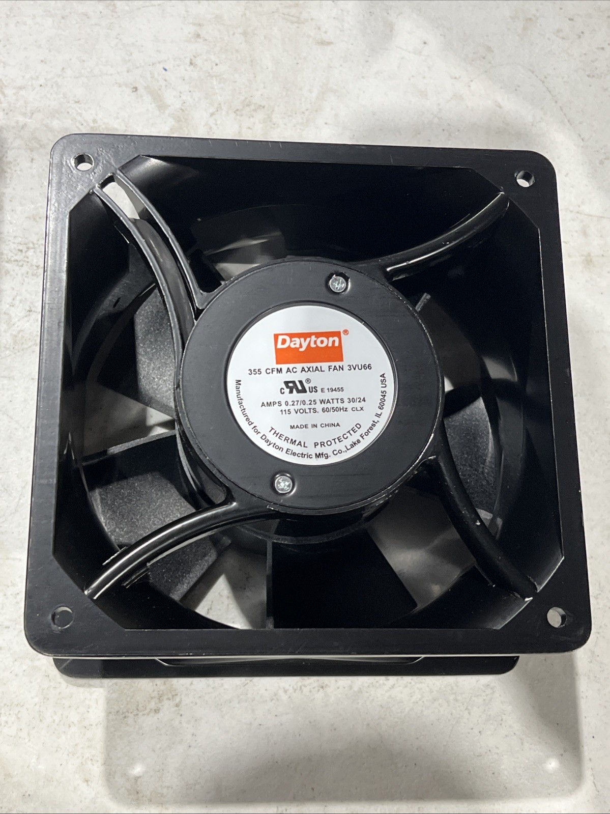 🔥Dayton 3VU66 Standard Square Axial Fan, 115VAC 355CFM, New, Free Ship🇺🇸