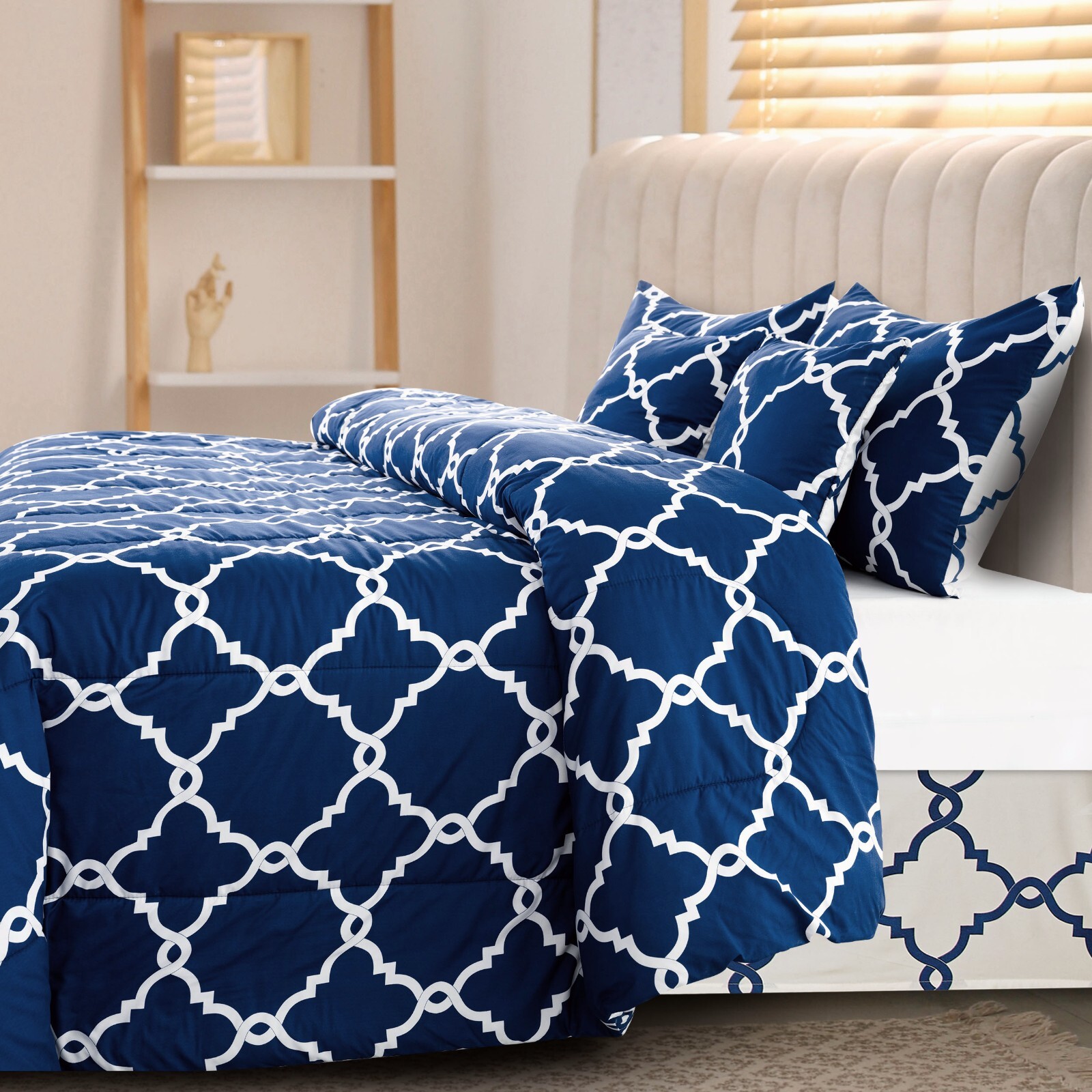 5 Piece Comforter Set Bed in a Bag All Season Reversible Bedding Comforter Set