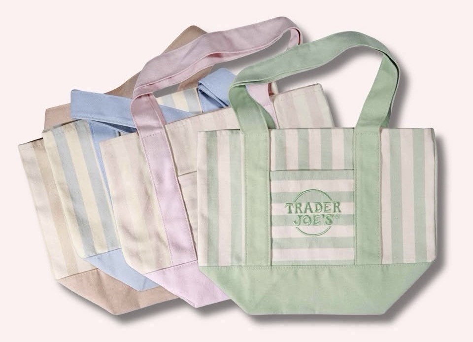 Trader Joe’s Striped Canvas Mini Tote Set of 4 Or Buy Individual Piece !