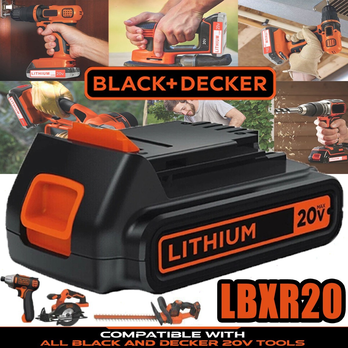 2 / 4 Pack 20V Lithium-ion 1.5Ah Battery for BLACK DECKER 20V LBXR20 LBX20 LB20