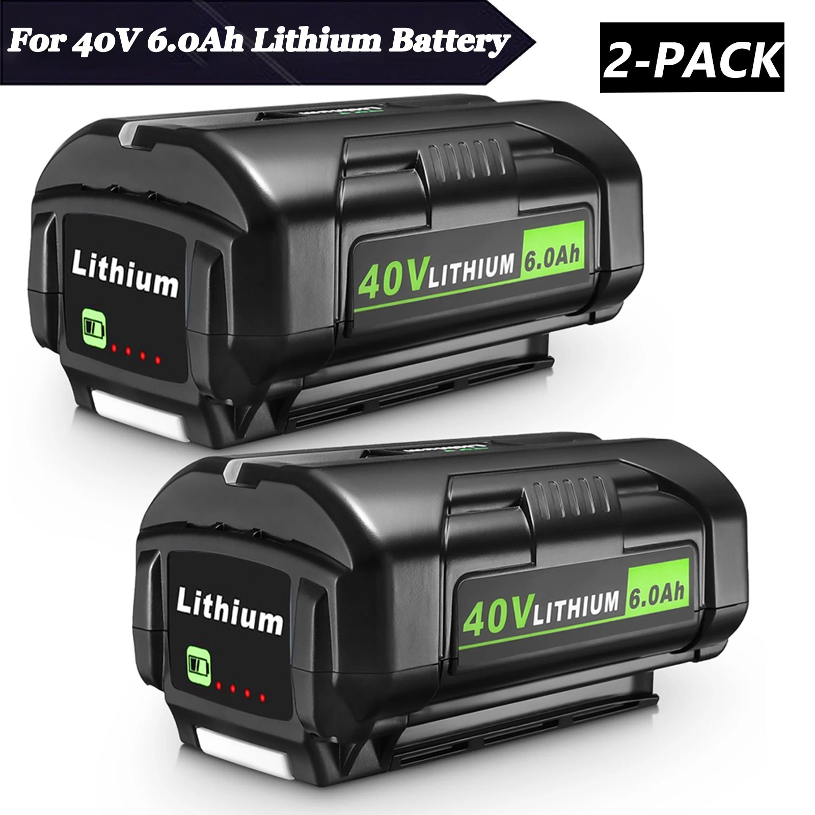 2PACK 40V 6.0Ah Max Battery Replace For Ryobi 40 Volt Lithium-ion OP4050 OP40602