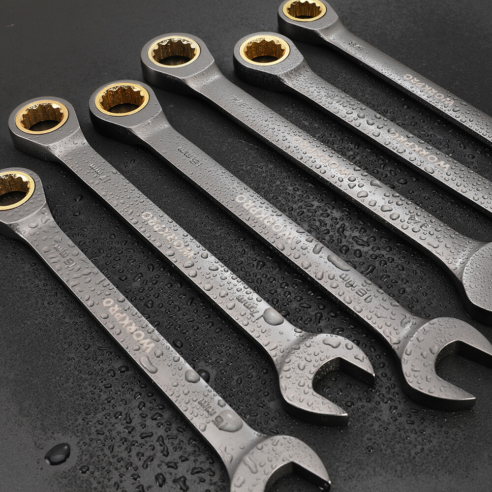 WORKPRO 22PC Ratcheting Wrench Set Metric 6-18mm&SAE 1/4-3/4″ Combination Wrench