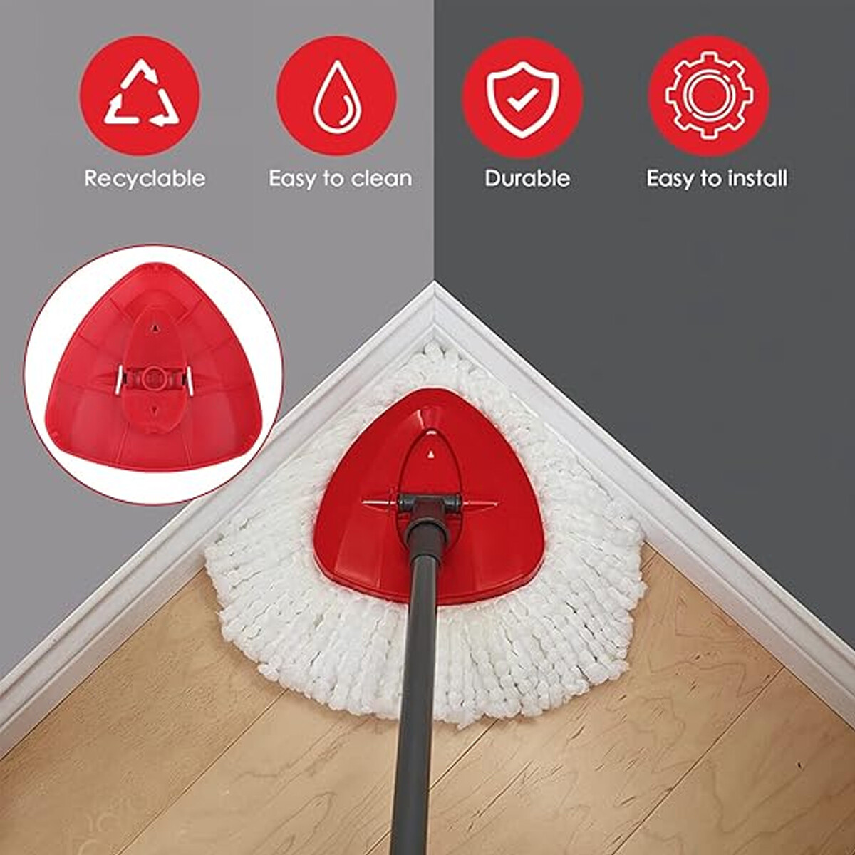 1-4 pcs Microfiber Replacement Mop base For O-Cedar Easy to Clean and install