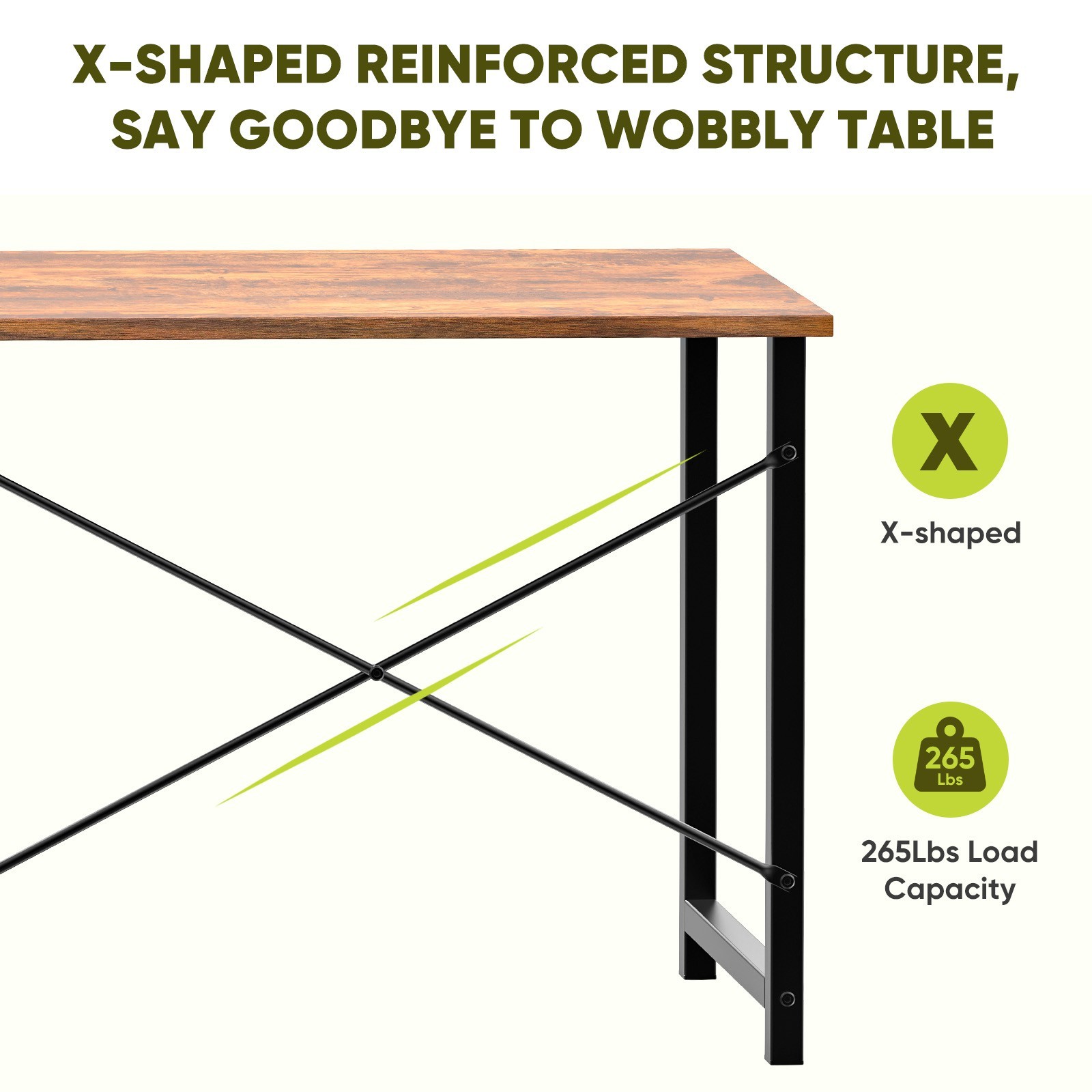 Home Office Computer Desk with Storage Bag and Hook – 40/47/55/63inch Sizes
