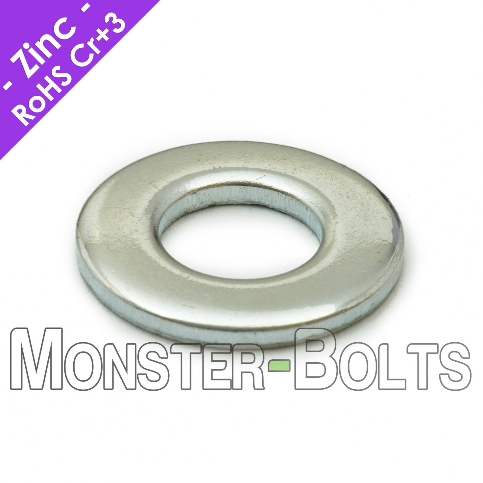 US / Inch – SAE Flat Washers, Cr+3 Zinc Plated Steel, #4 #6 #8 #10 1/4 5/16 3/8″