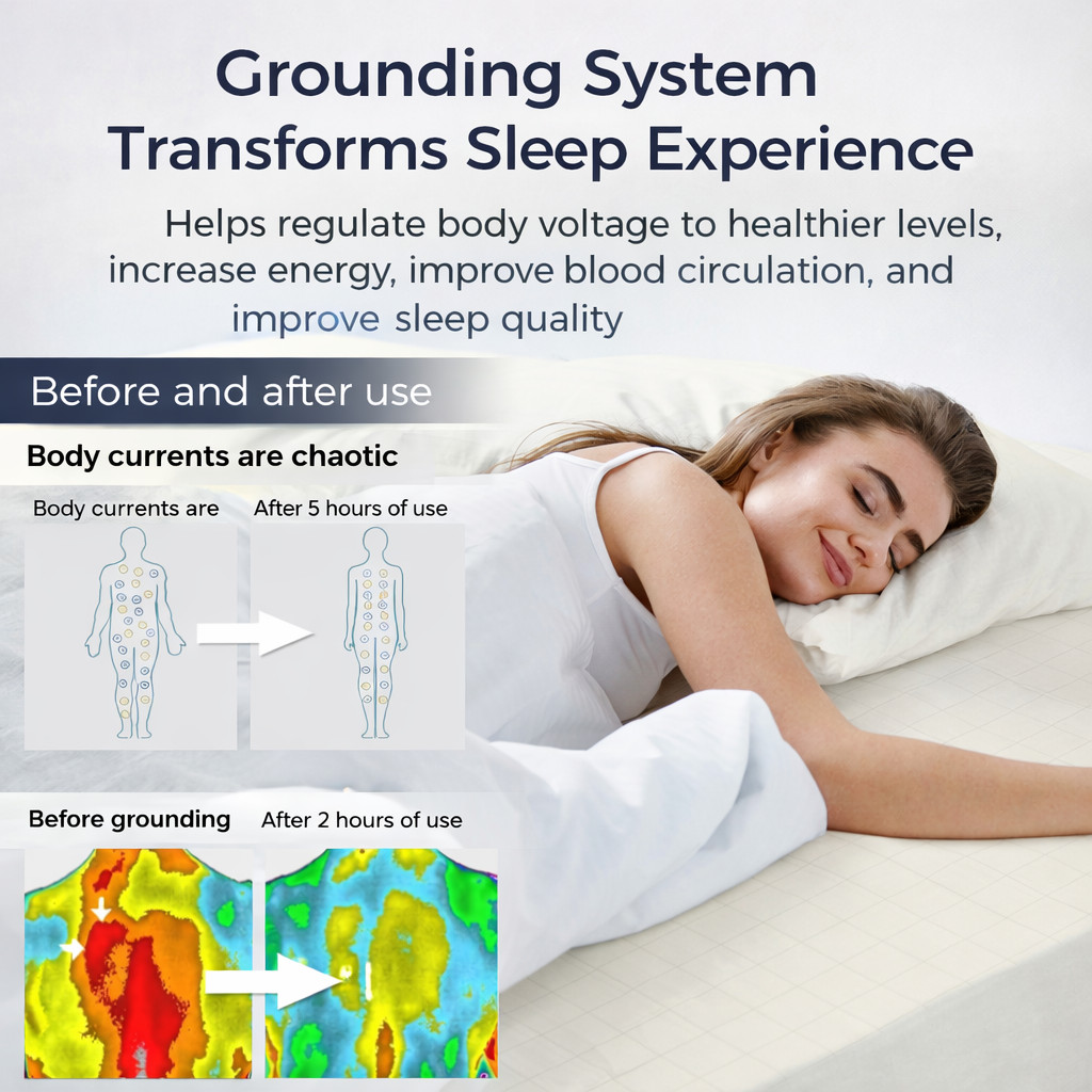 Grounding Fitted Sheet 95% Cotton Silver Fiber Deep Pocket 13 Earthing Bed Sheet