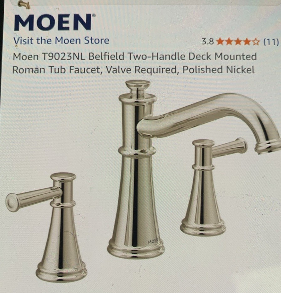Moen T9023NL Polished Nickel Two-Handle Roman Tub Faucet