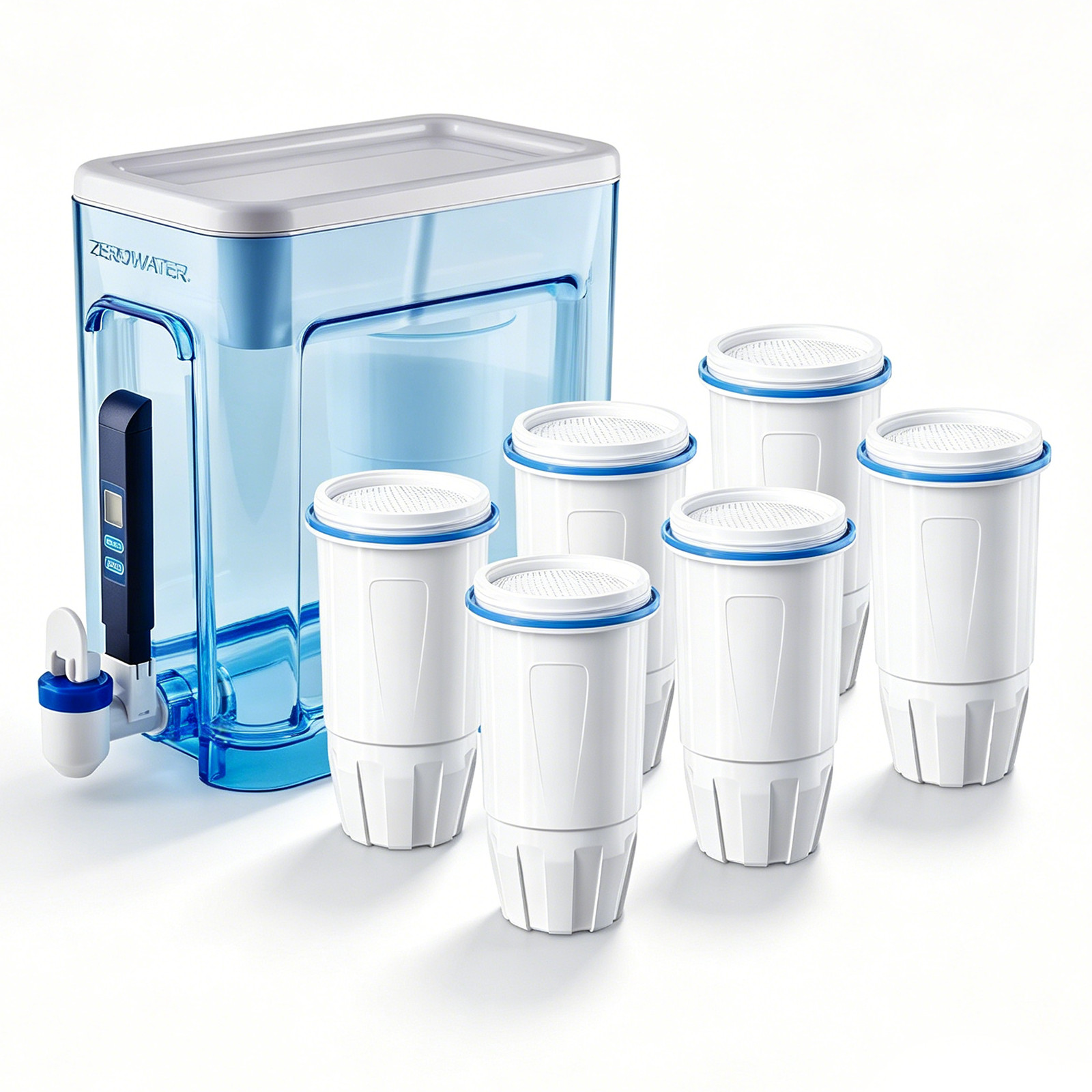Zero Pitcher Water Filter Replacement 5-Stage 6 Pack Fit ZR-001 ZR-004