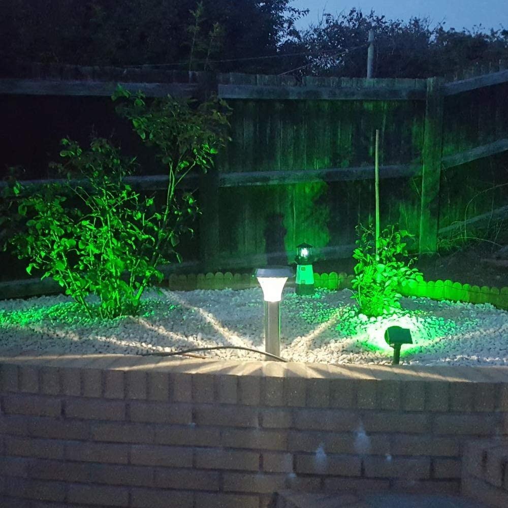 T-SUN 4Pks Solar LED Landscape Light Green Outdoor Garden Lamp Pathway Spotlight