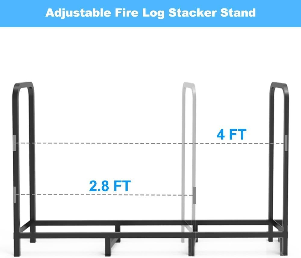 Compact Heavy-Duty Firewood Holder with Elevated Design – Perfect for Indoors