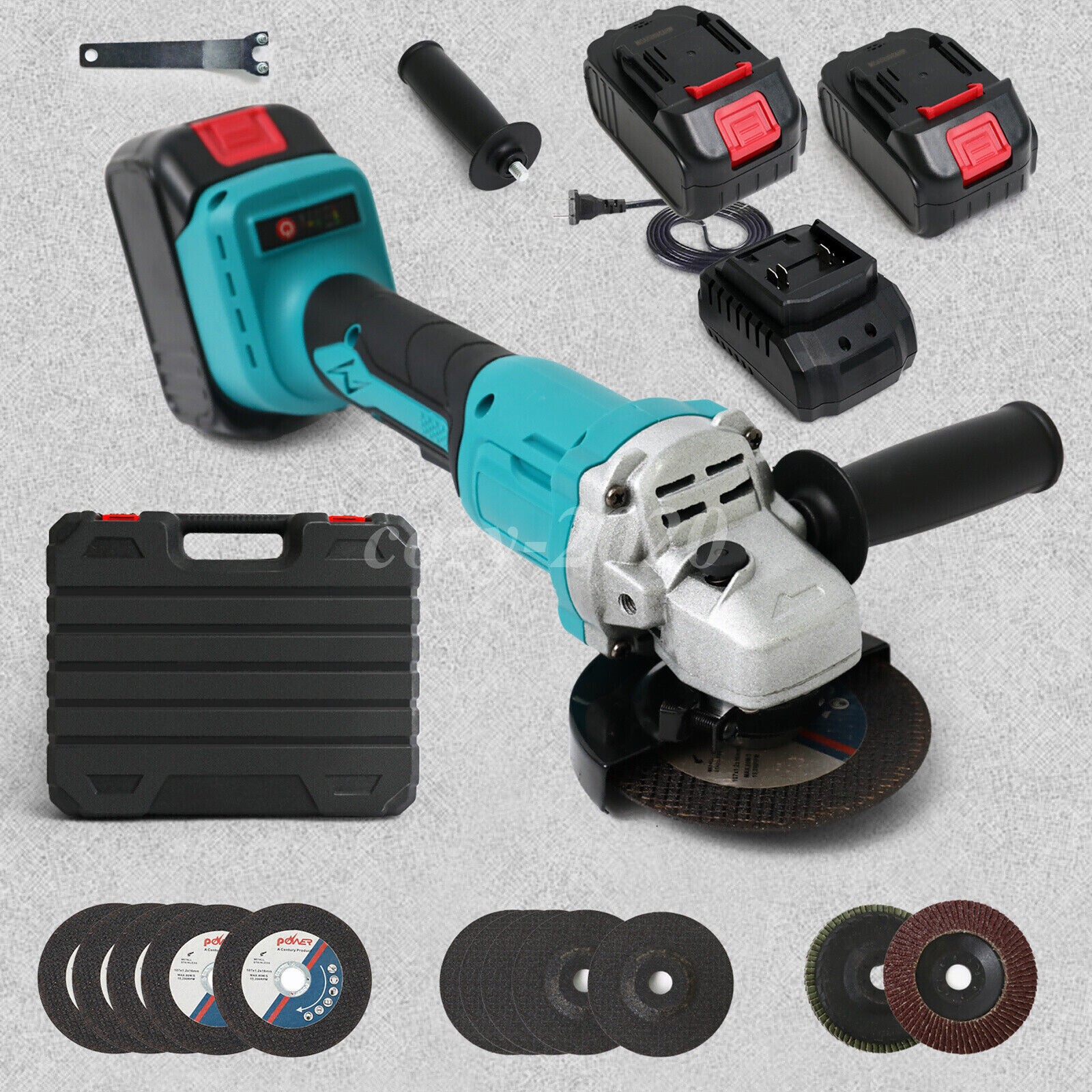 21V Cordless Angle Grinder Cutting Brushless Detail Sander 9000 RPM W/ 2 Battery
