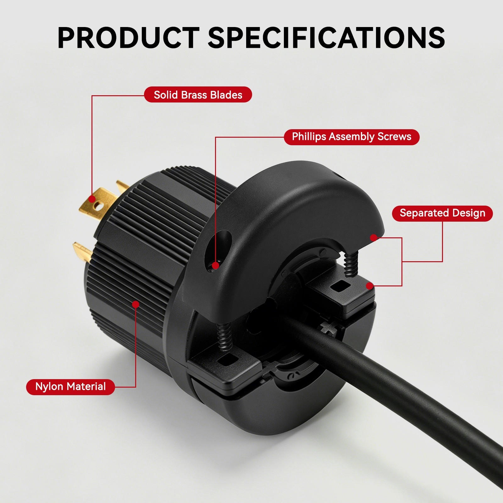 L14-20P Twist Lock Plug for Generator – 20 Amp 125/250V NEMA Connector