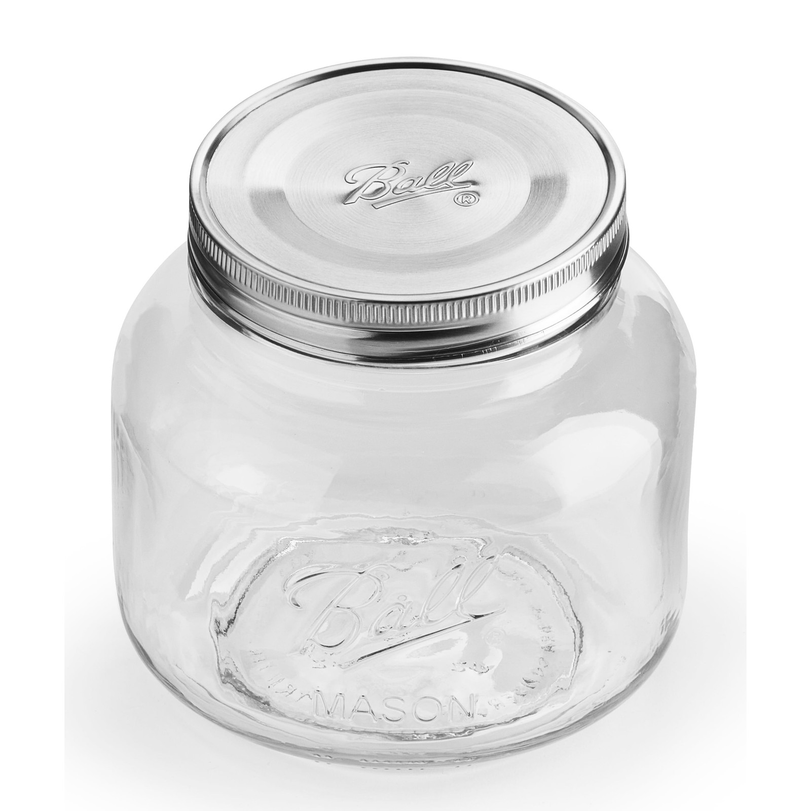 Ball Half Gallon Mason Jar with Stainless Steel Lid, Airtight Glass Storage