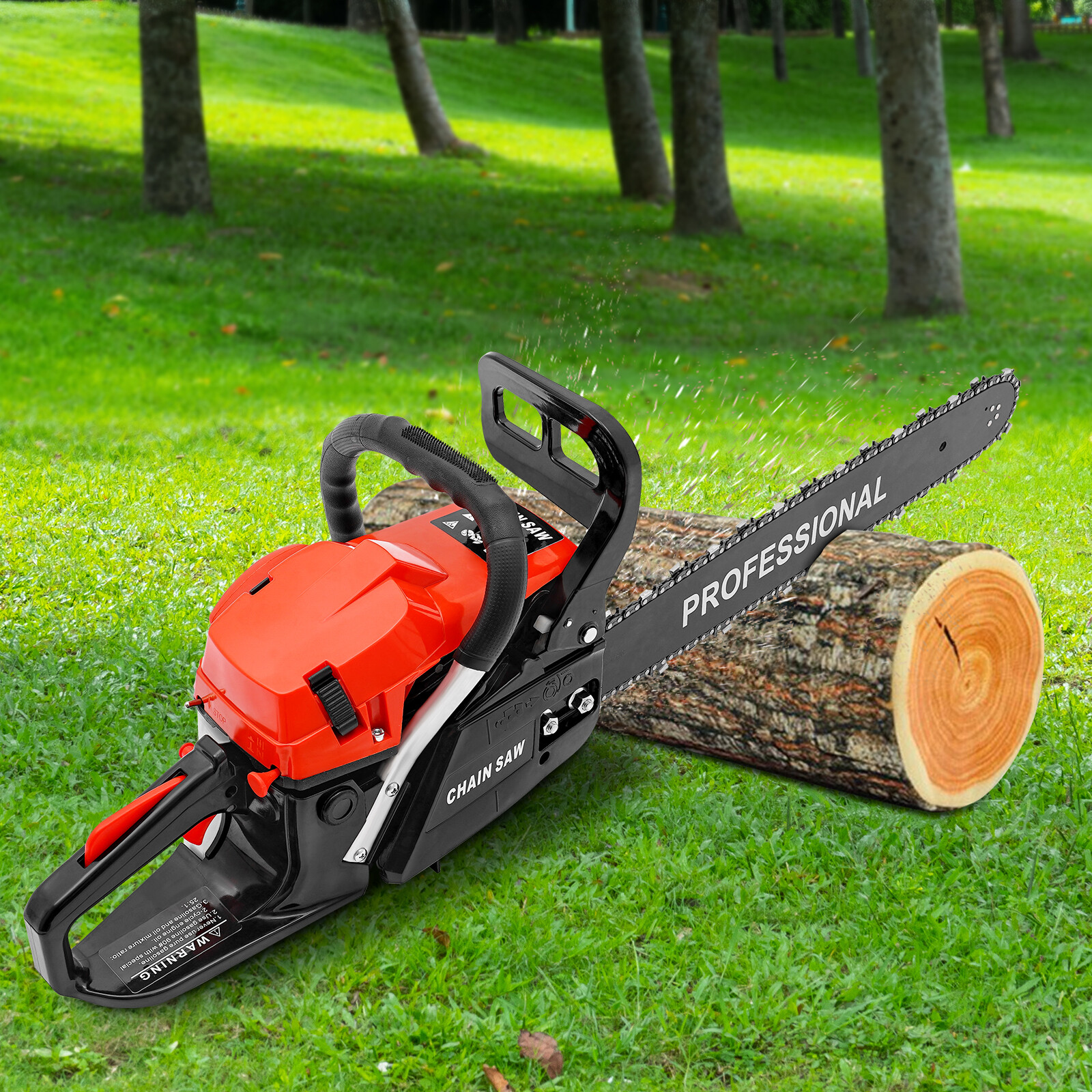 2-Stroke Gasoline Chainsaw 58 CC 20″ Bar Power Engine Wood Cutting Gas Chain Saw