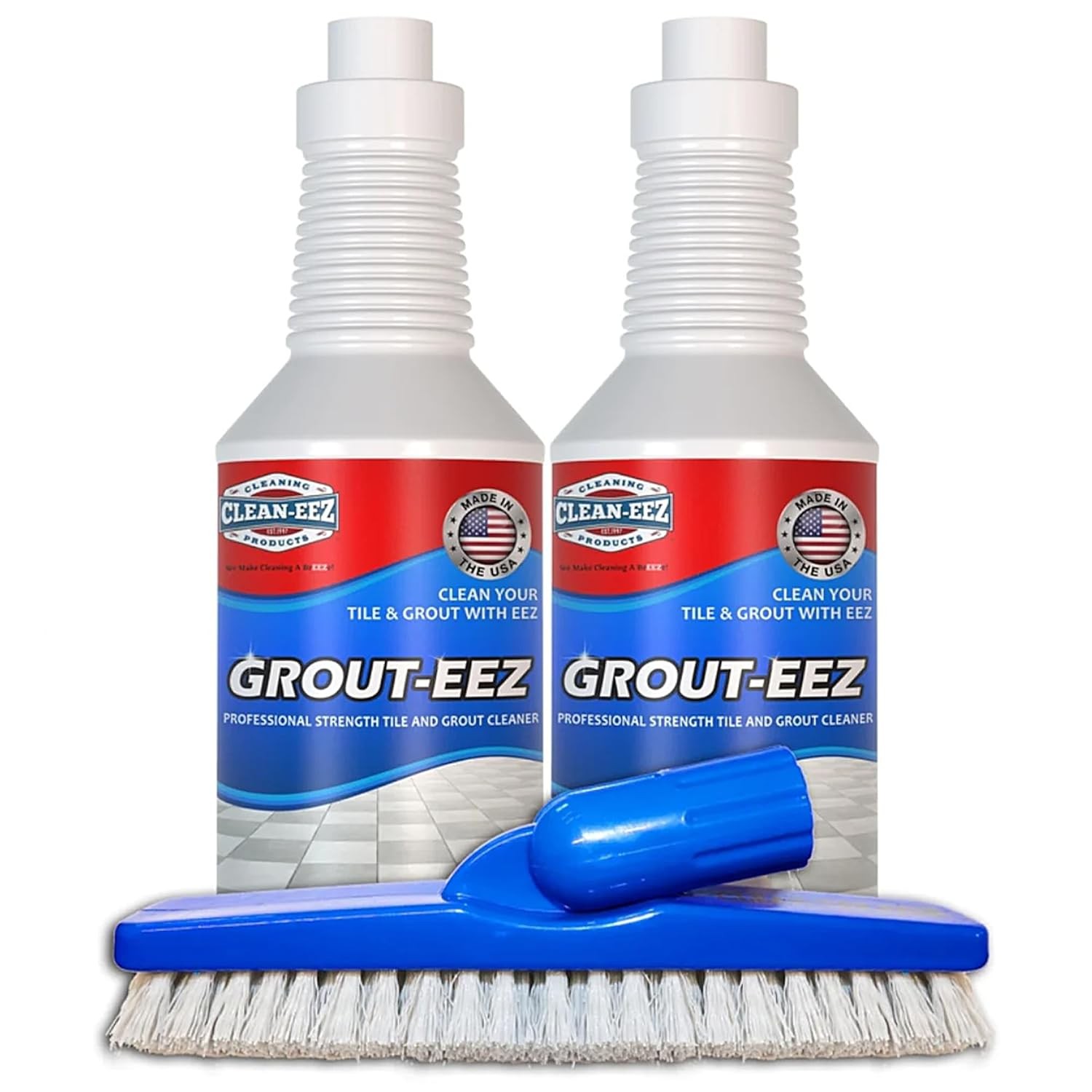Grout Stain Remover 2 Pack with Stand-Up Brush Attachment for Tile Grout
