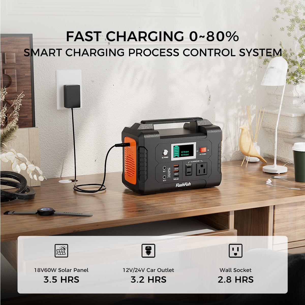 Flashfish E200 200W Portable Power Station 151Wh Solar Generator for Outdoor/RV