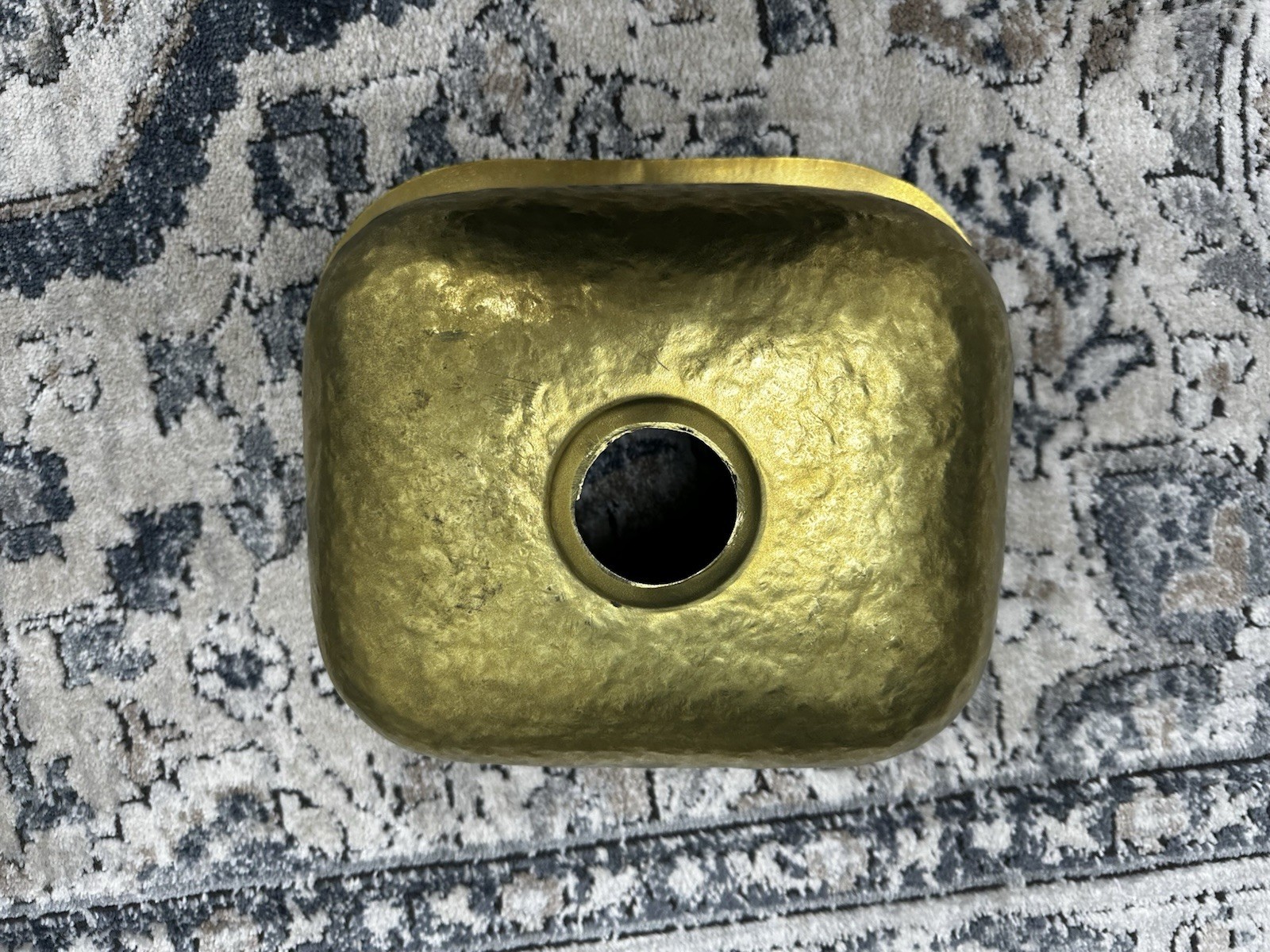 Whitehaus Collection Hammered Brass Undermount Rectangular Prep Sink WH690CBB