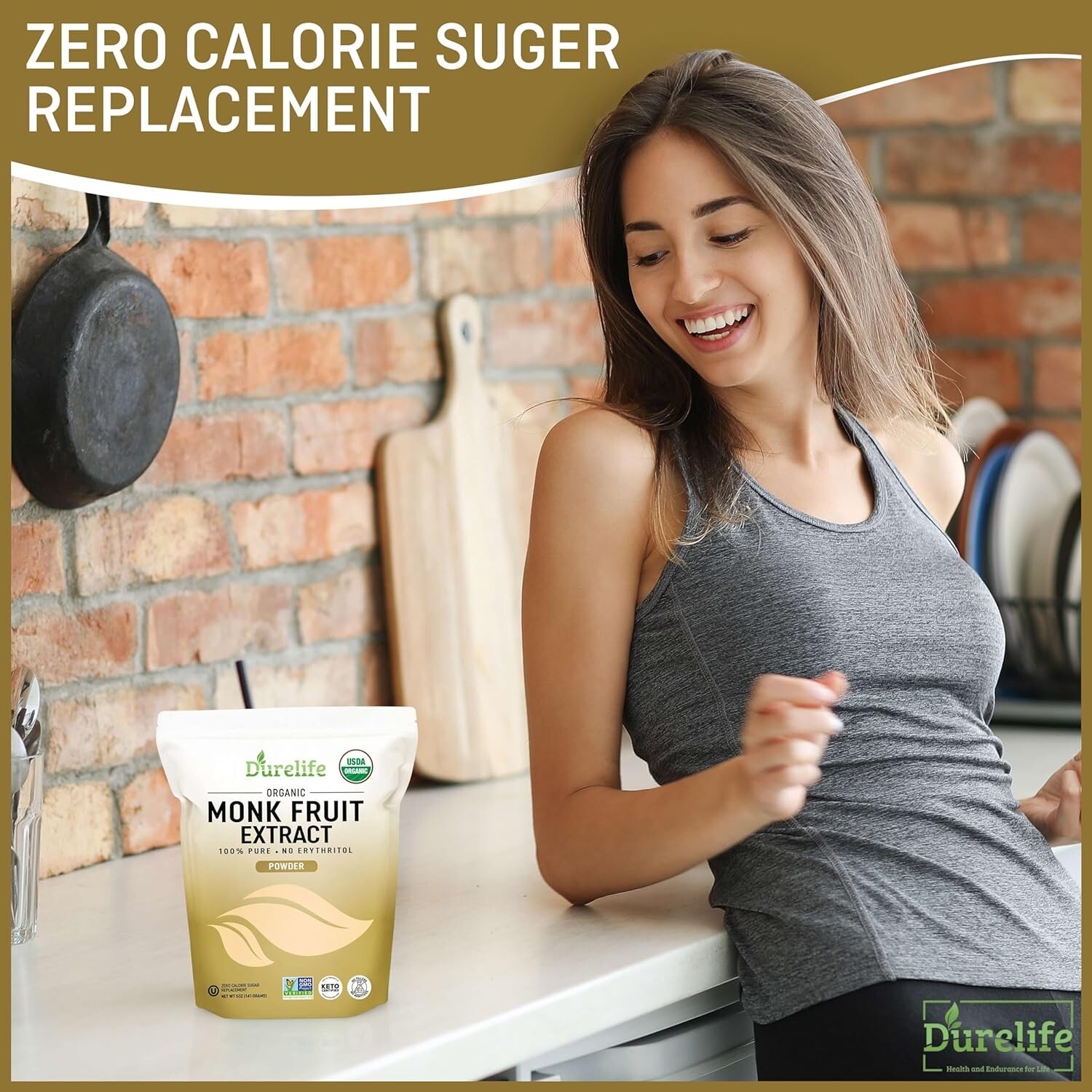 Durelife Organic 100% Pure Monk Fruit Extract Powder 5OZ