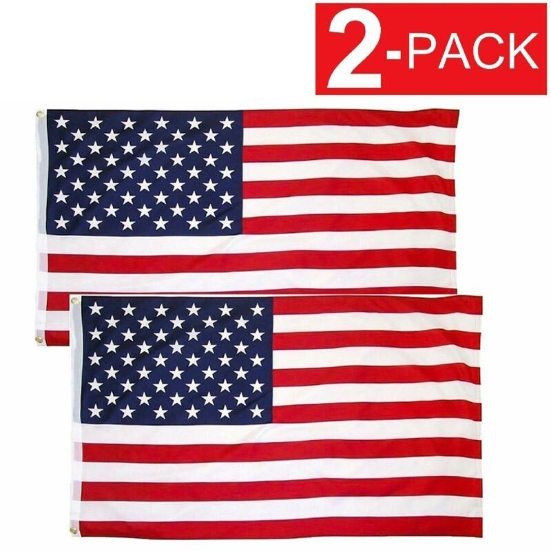 3×5 Ft American Flag w/ Grommets – United States Flags – US America – 2 Pack USA