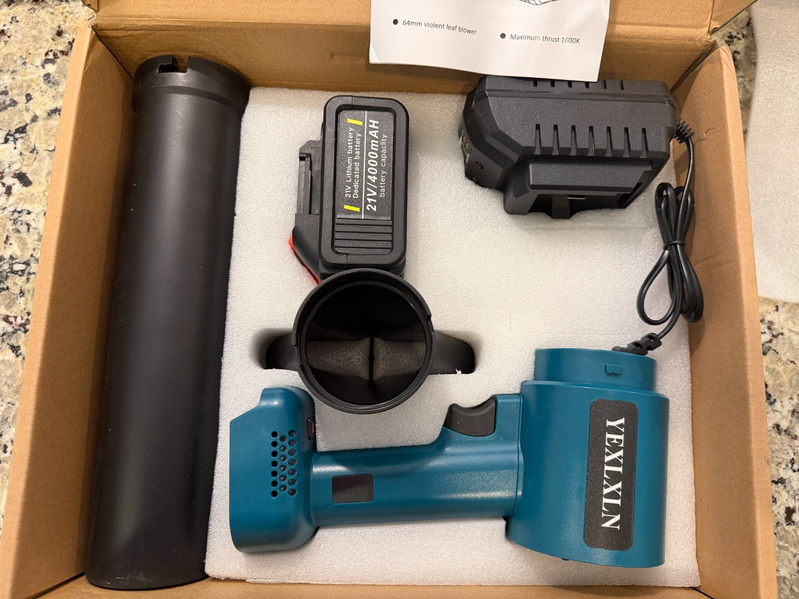 Cordless Leaf Blower, Leaf Blower Cordless with 4.0Ah Battery 150 MPH 21 V Turbo