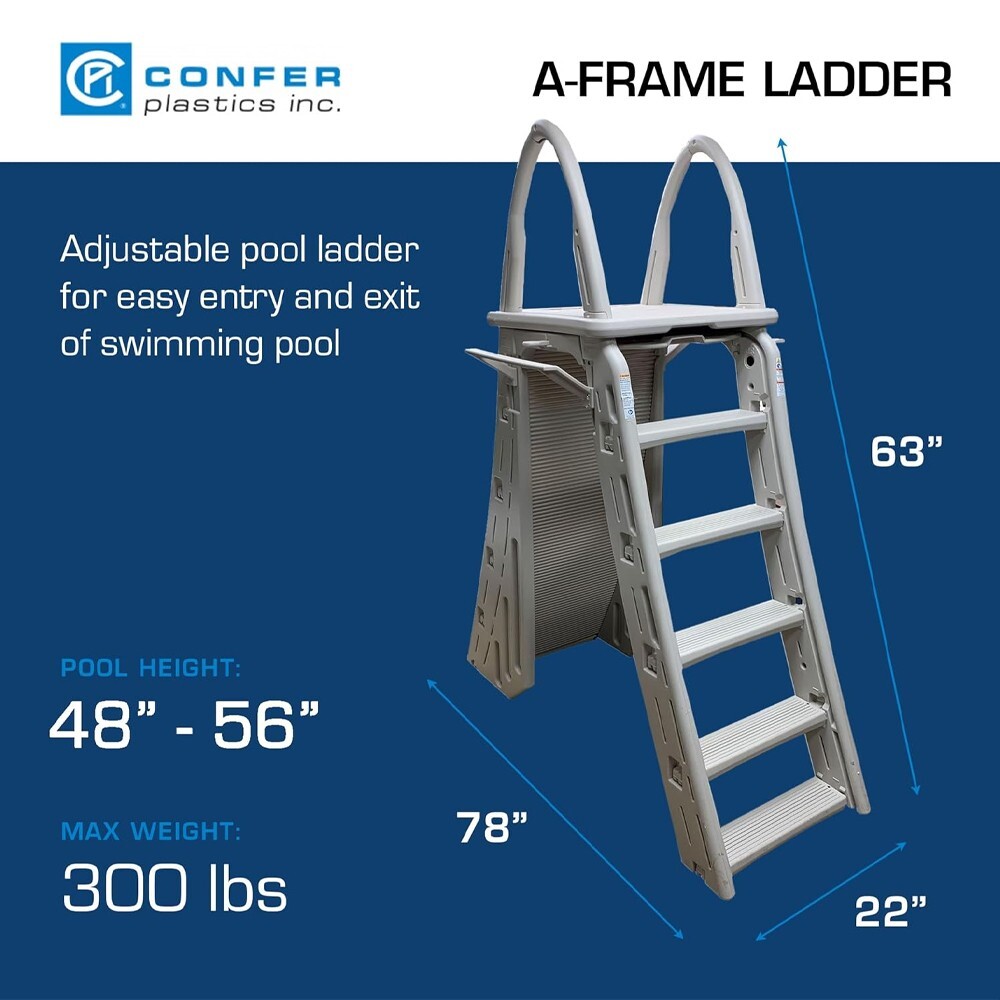 Confer Plastics 7200 Roll Guard A-Frame Above Ground Swimming Pool Ladder System