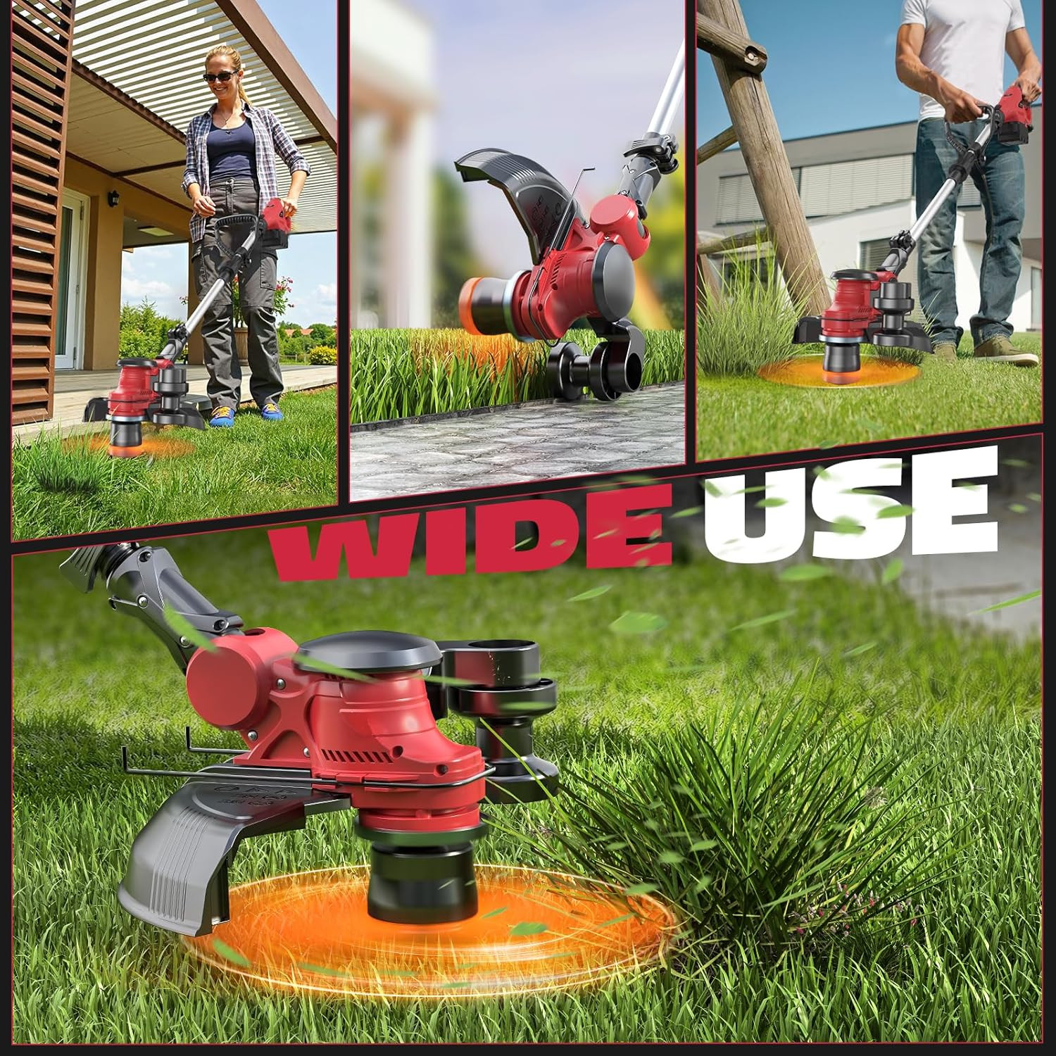 Cordless String Trimmer for Milwaukee 18V Battery Folding 3 in1 Weed (Tool Only)