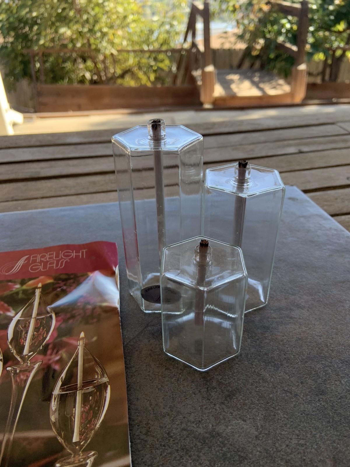 Firelight Glass Hexagonal Octagon Candles, Decorative Oil Lamp Minimalist Decor