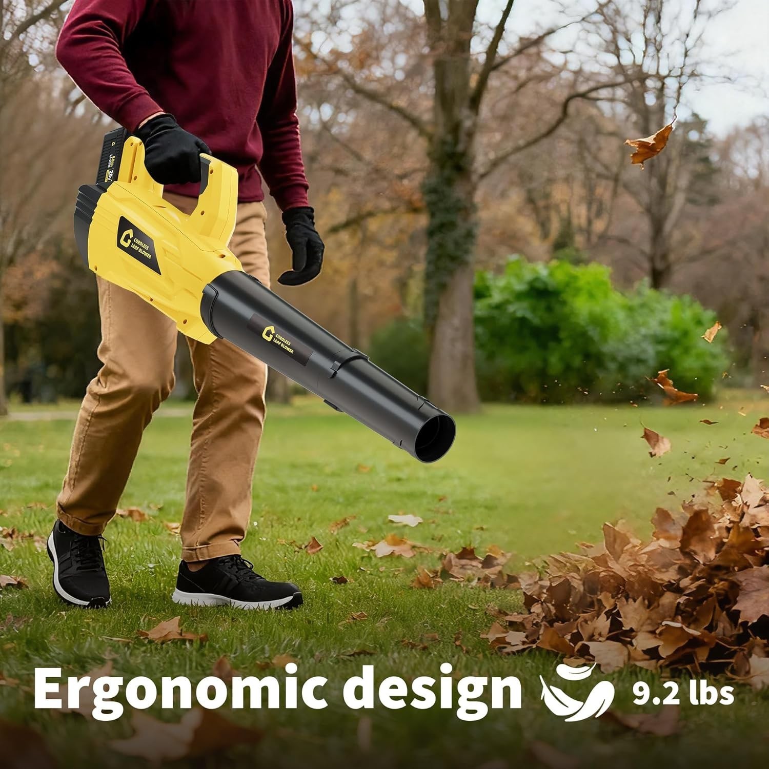 Brushless Cordless Leaf Blower/Mulcher/Vacuum 20V 250MPH 750CFM with 4Ah Battery