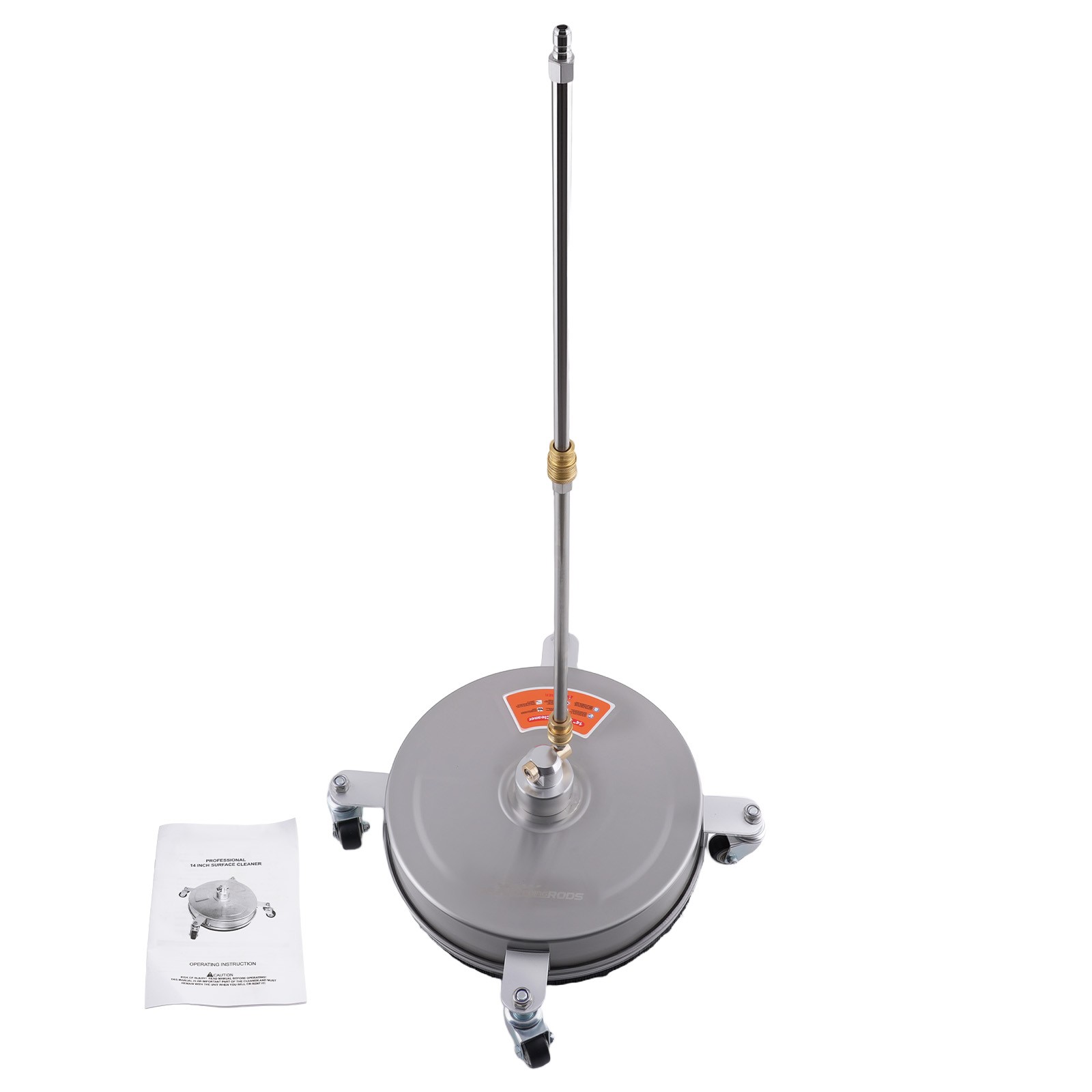 14in Stainless Steel Surface Cleaner for Pressure Washer 4200PSI 4 Wheels