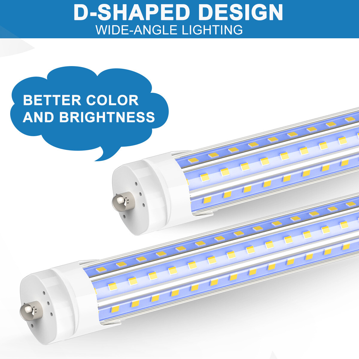 120W T8 8FT LED Shop Light Bulb FA8 Single Pin 8 Foot LED Tube Light Bulb 72W