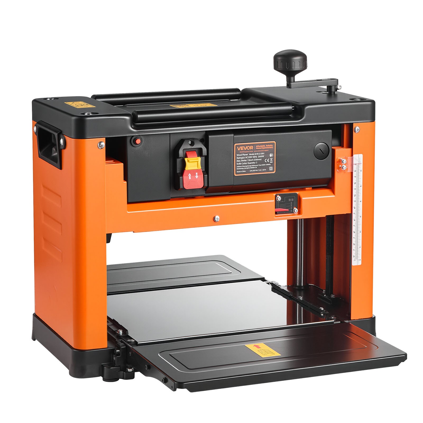 VEVOR Thickness Planer Three-Blade Power Benchtop Planer Woodworking 2000W 13 in