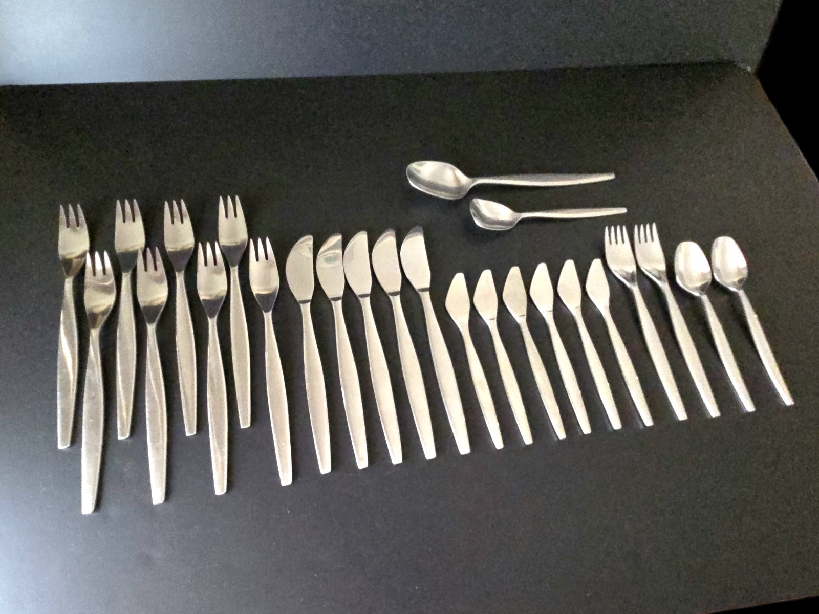 25 pc GENSE FOCUS Stainless Flatware Sweden Folke Arstrom MCM 50s Satin Lot