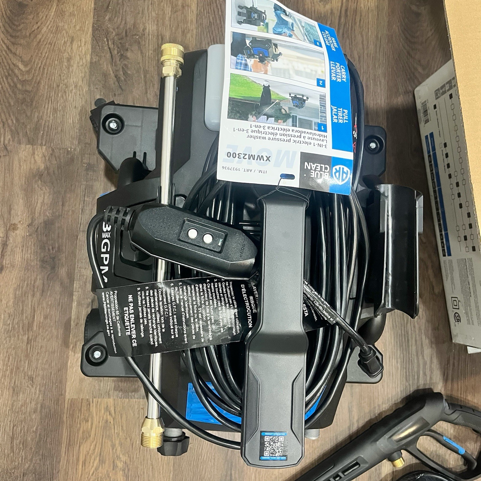 AR Blue Clean XWM2300 Electric Pressure Washer 2300 PSI Quick Connect Hose Gun