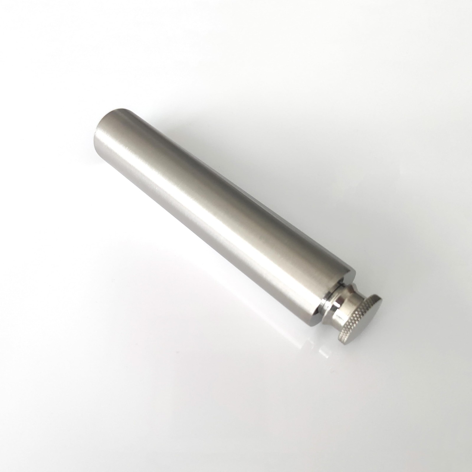 CNFLASK Stainless Steel 2oz Flat Bottom Tube Flask bottom, Brush Finish