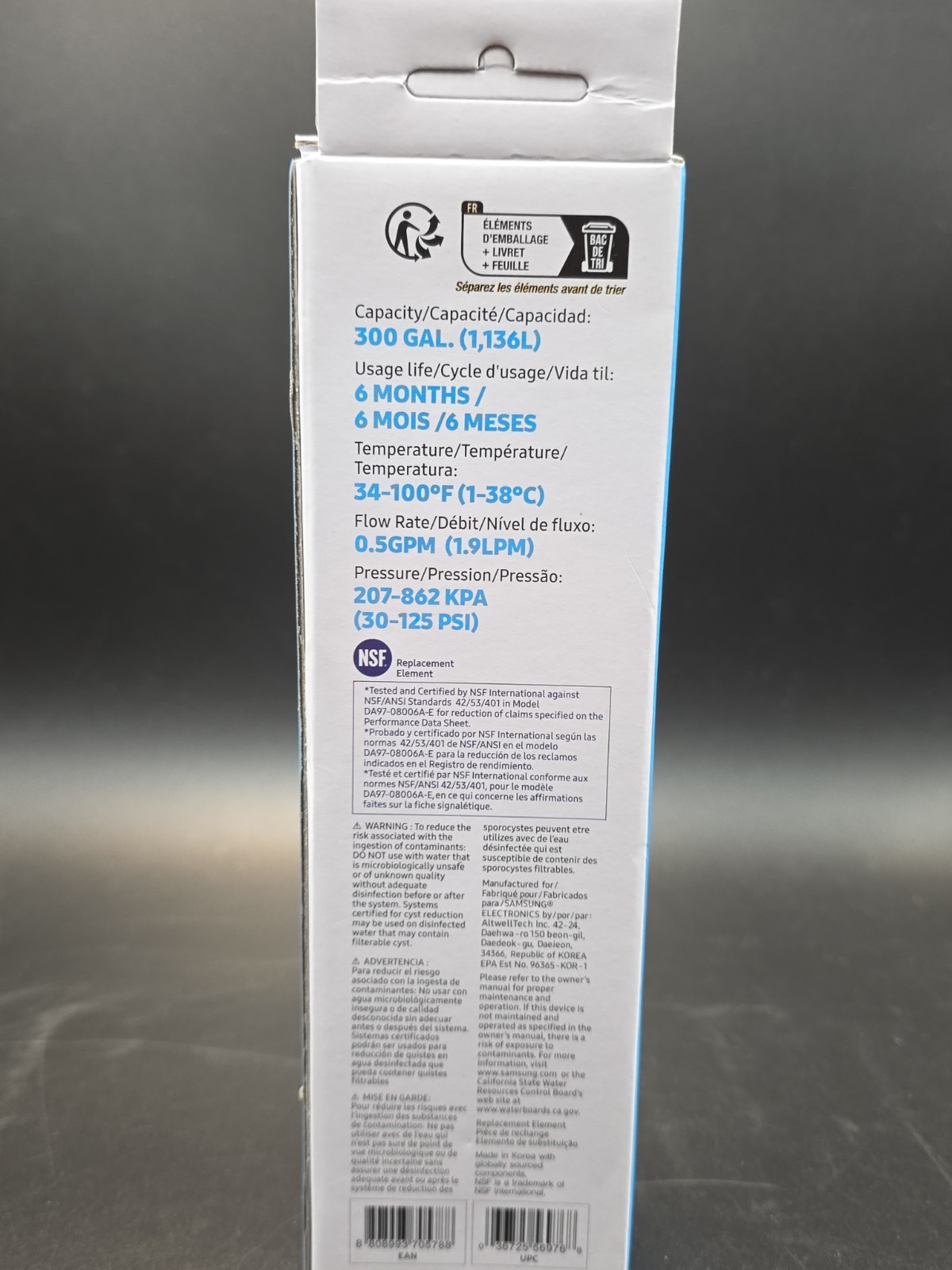 SAMSUNG Genuine Filter Refrigerator Water IceHAF-CIN/EXP – White