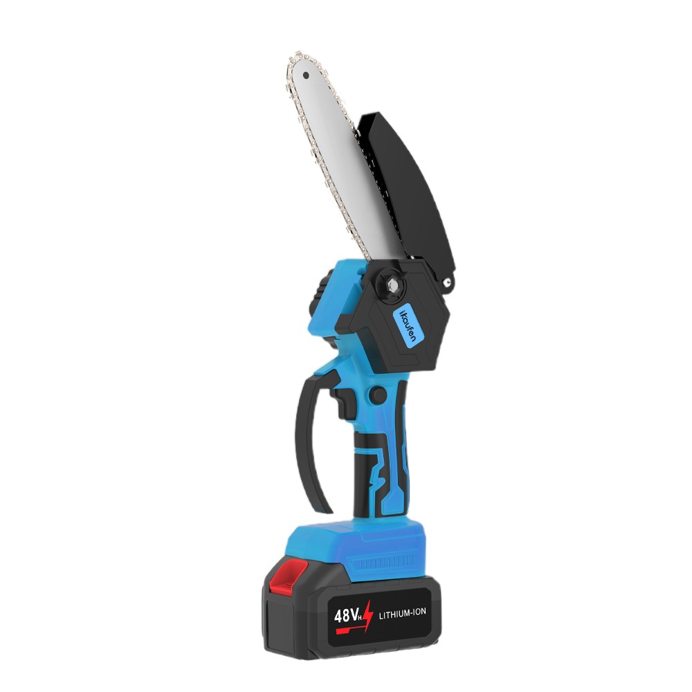 Mini Electric Chainsaw 8 Inch Cordless Handheld Pruning Saw 2 Battery Kit A07