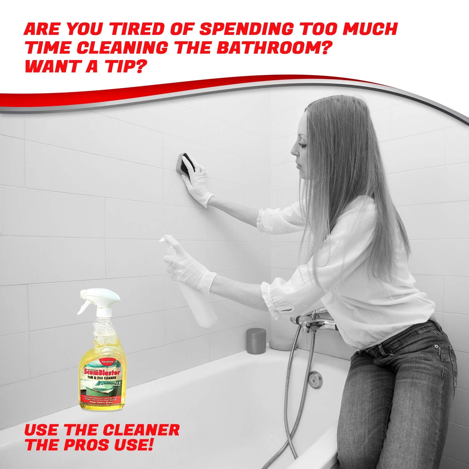 ScumBlaster: Soap Scum Remover, Tile and Grout Cleaner, Hard Water Stains and…