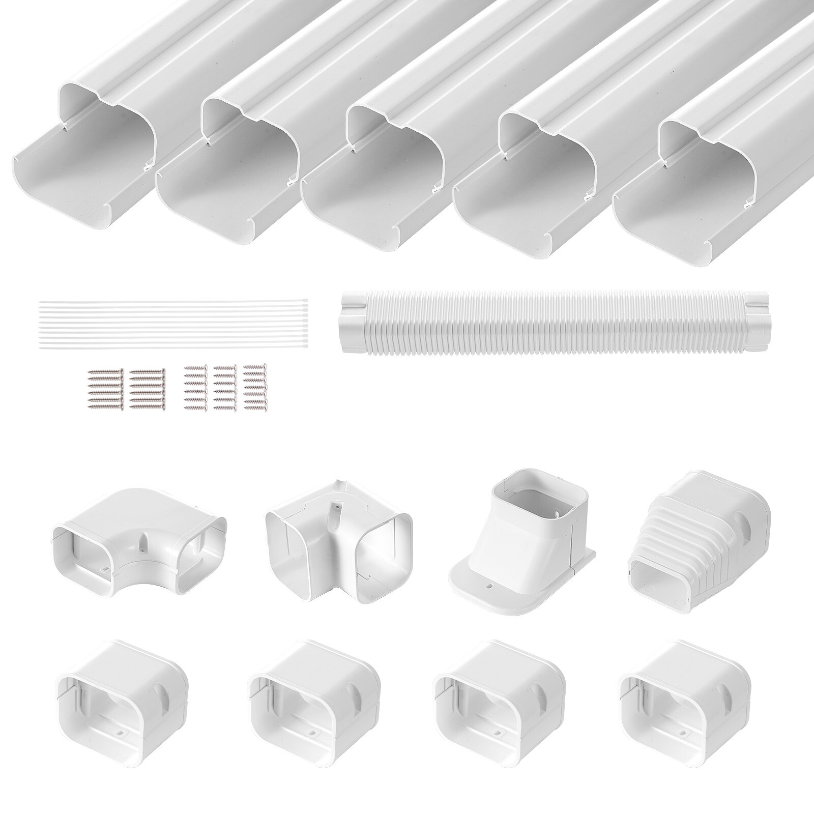 VEVOR 3″ W 10 Ft Line Set Cover Kit For Mini Split/Central Air Conditioner PVC