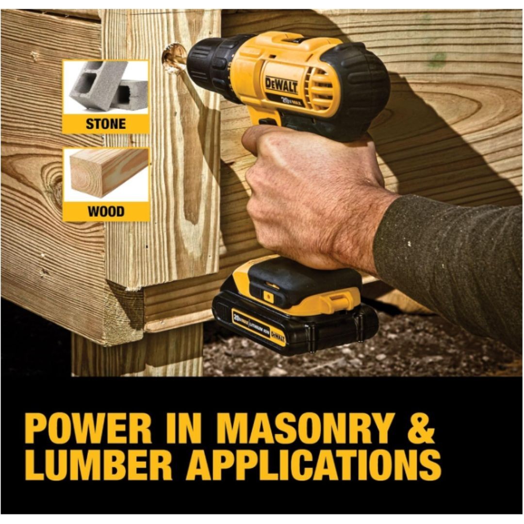 DEWALT DCD771C2 20V Max Cordless Drill Driver Kit 2 Batteries Charger Included
