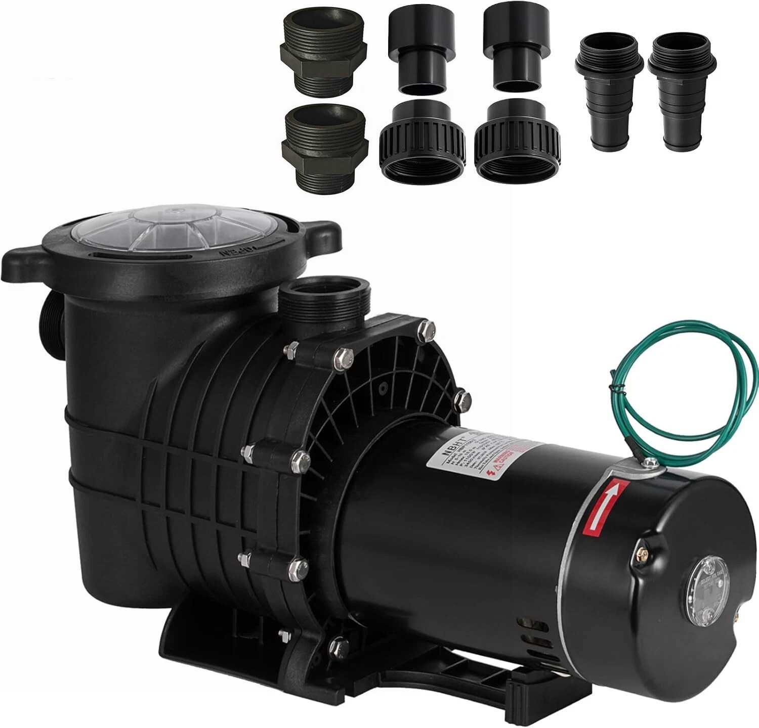 110-220V 1.5HP Swimming Pool Pump In/Above Ground w Motor Strainer Filter Basket