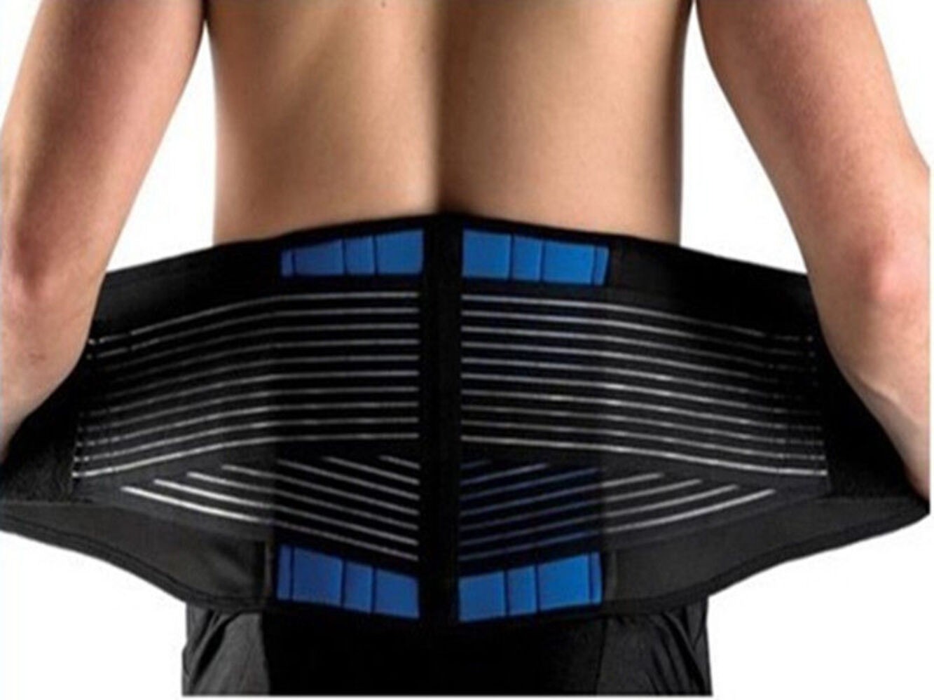 Deluxe double pull neoprene lumbar support belt lower back support brace exercis