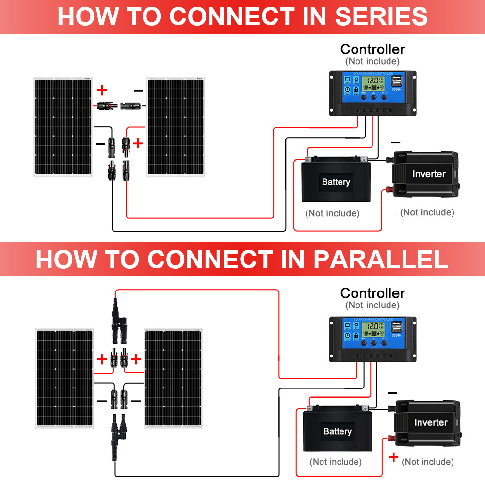 Dokio 4X 100w 400w Rigid Monocrystalline Solar Panel for Home/Caravan/RV/Boat