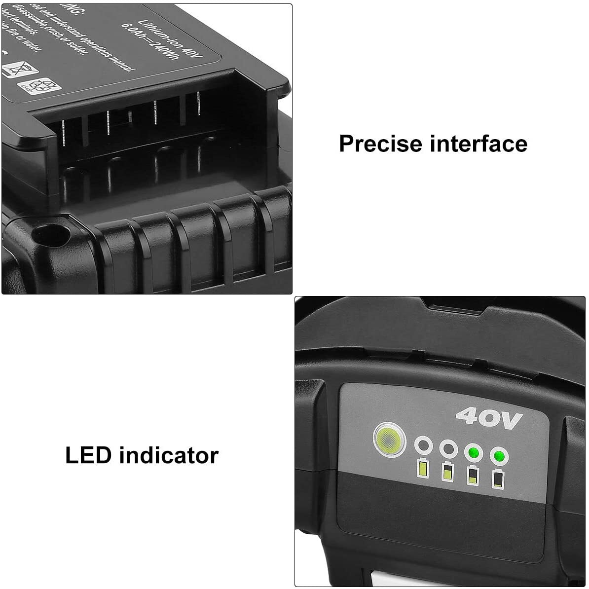 for Ryobi OP40602VNM 40v 6Ah Lithium Battery OP4040 OP4026 OP4030 OP4050 OP4060A