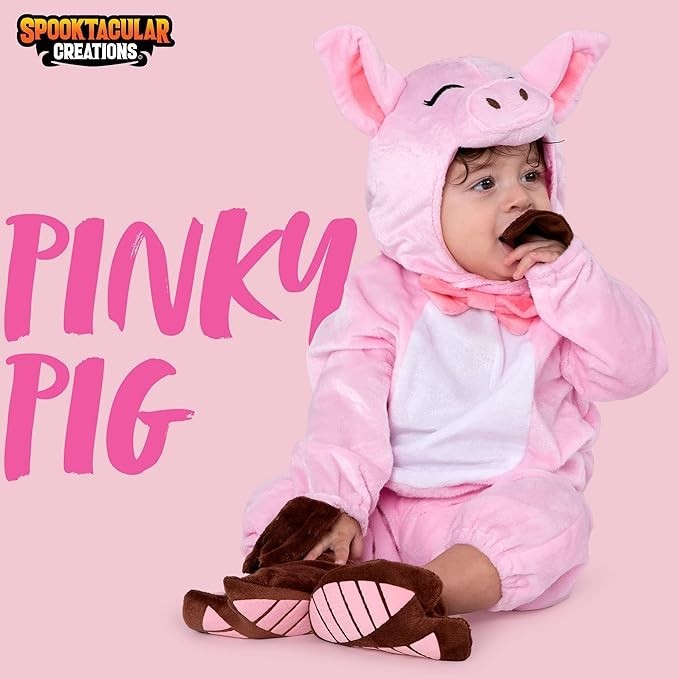 🎃Spooktacular Creations Halloween Pink Baby Pig Costume Pig Costume 6-12 months