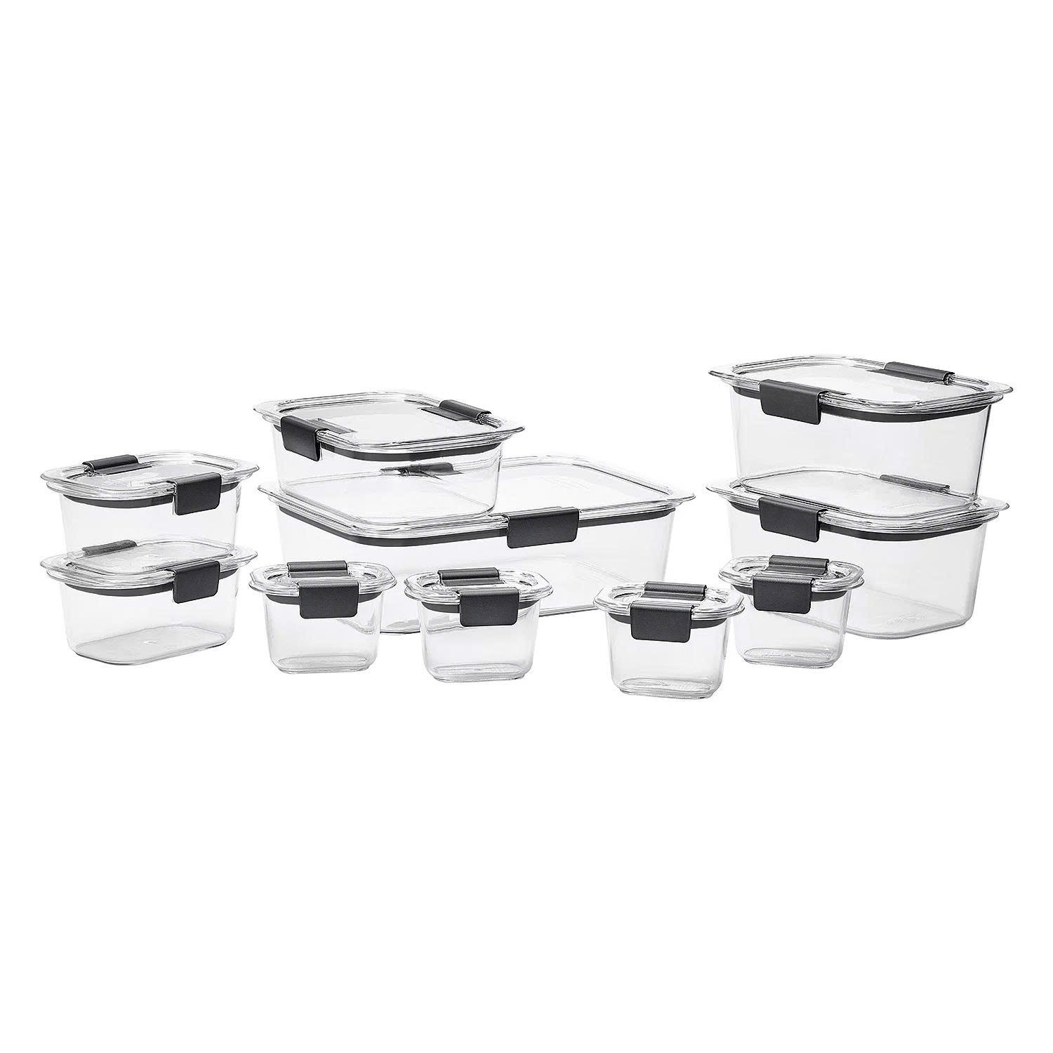 Rubbermaid Brilliance 20-Pc Airtight Food Storage Container Set BPA-Free Clear