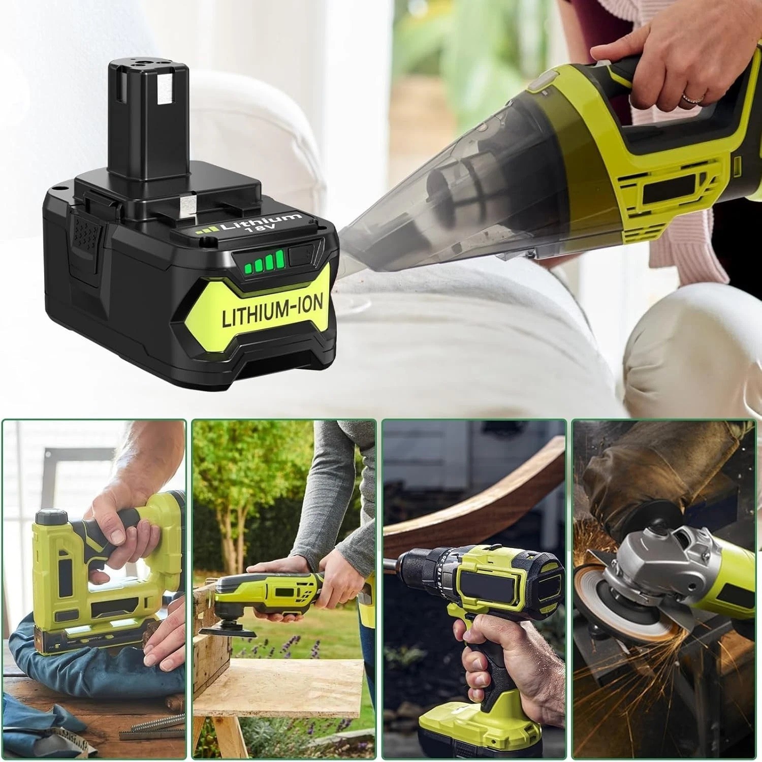 2PACK For RYOBI P108 18V One Plus 6.0Ah High Capacity Battery Lithium-Ion Li-Ion