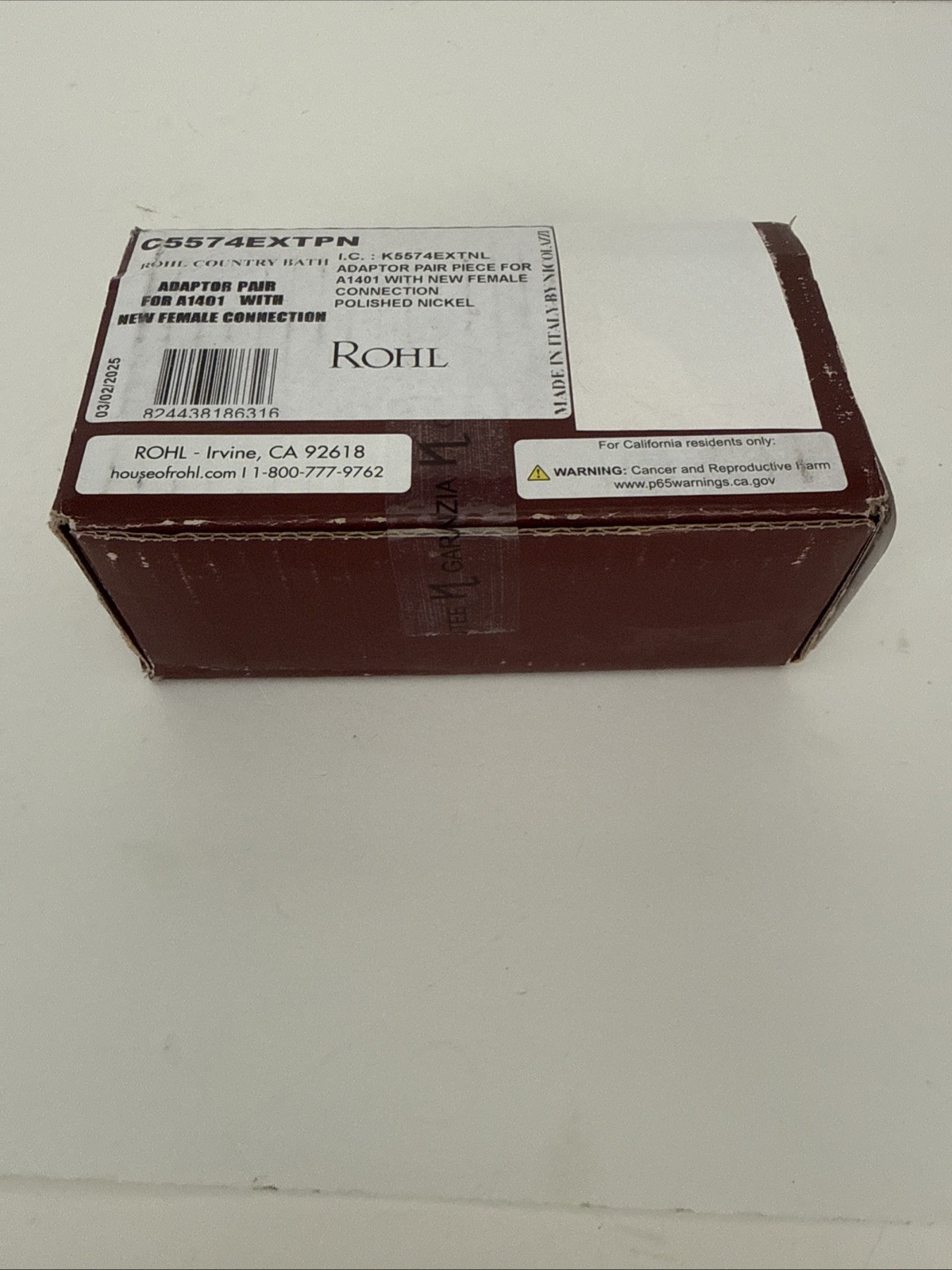Rohl C5574EXTPN Union Adaptor Pair For A1401 w/new Female Conne -Polished Nickel